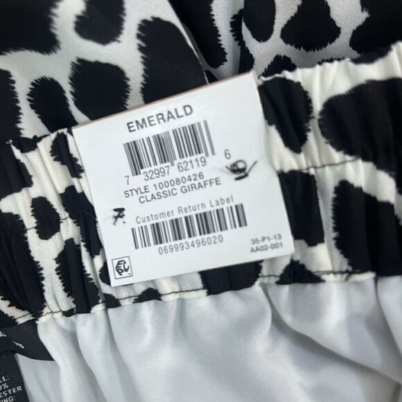 INC International Concepts Skirt sz 12 Black Ivory Giraffe High Low A Line Midi - Picture 11 of 12